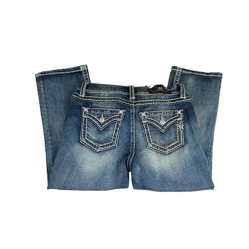 Miss Me Bootcut Jeans Dark Wash Thick Stitch No Bling Size 30